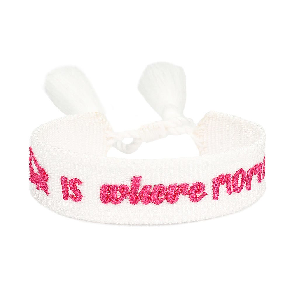 Wholesale Mother's Day MOM Peach Heart Handwoven Tassel Hand Rope